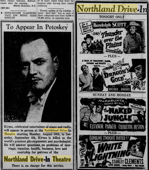 Northland Drive-In Theatre - 28 Aug 1954 Ad